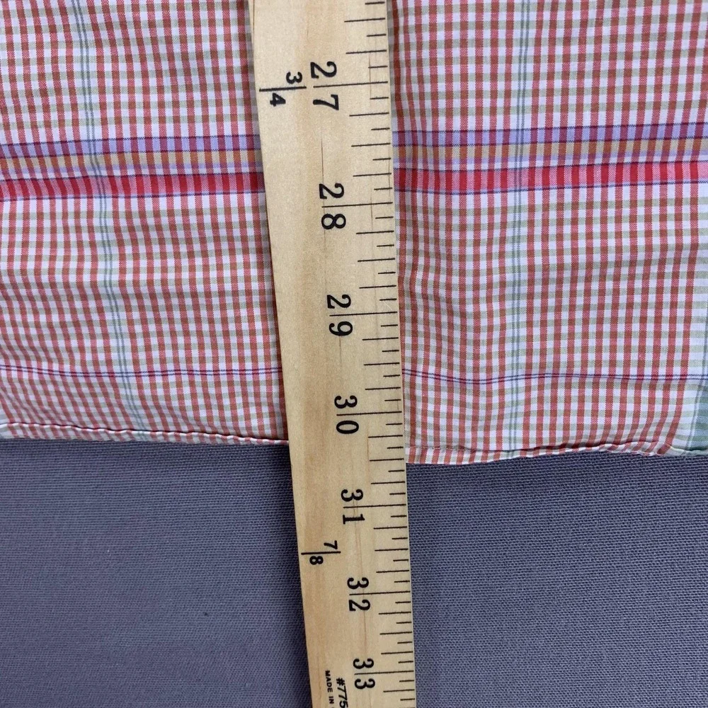VTG Polo Ralph Lauren Shirt Men LG Pink Madras Plaid Button Down Long Sleeve 90s